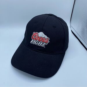 Coors Light Logo Baseball Hat‎ Cap Black Fitted Stretch Y2K Beer Embroidered